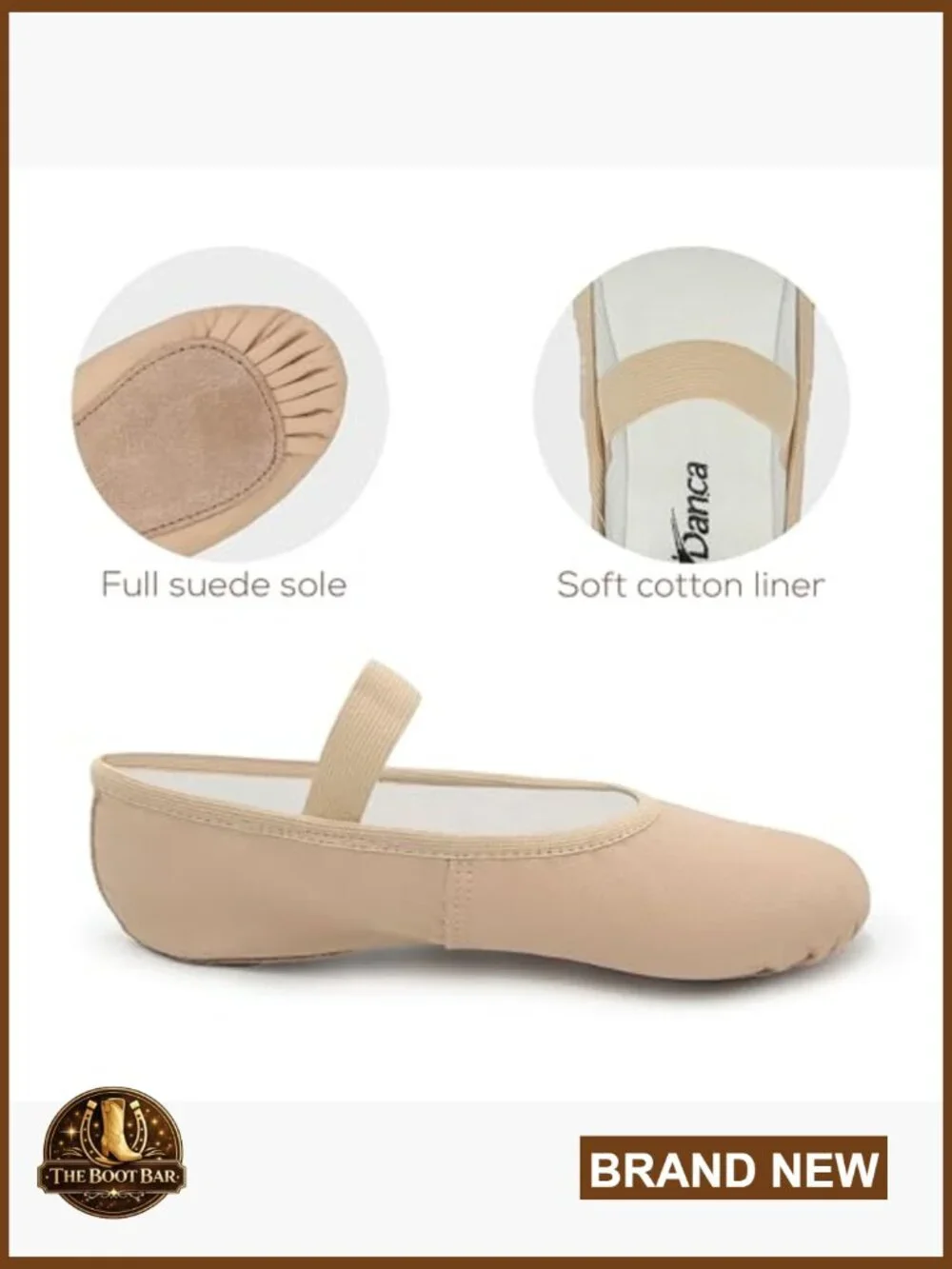 Leather Ballet Shoes Full Sole Elastic C Dance Slipper